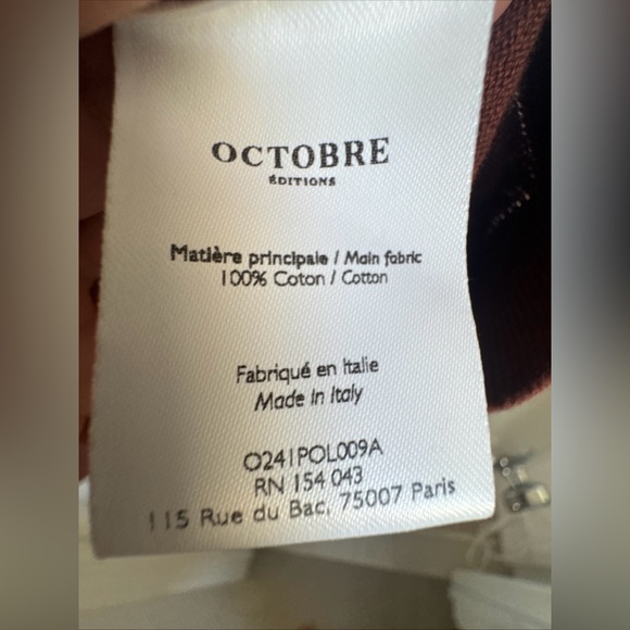 Octobre Editions Zip Polo Mottled Rust Size Large New With Tag - Picture 4 of 6